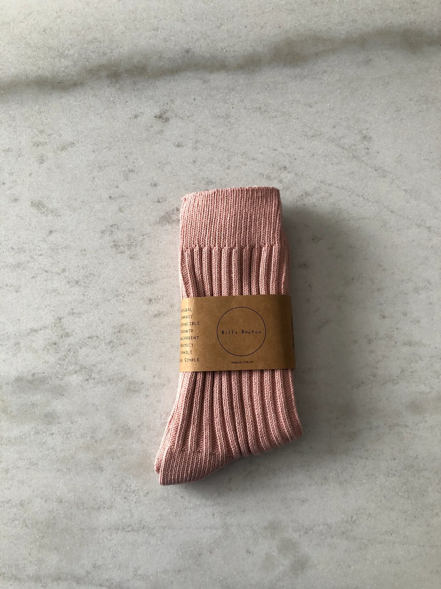 Chaussette haute en coton côtelé - Pastel
