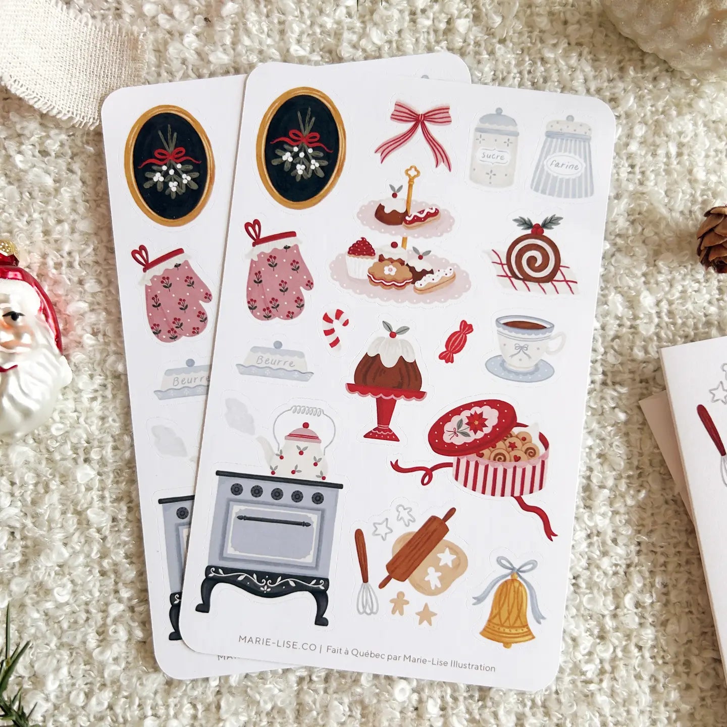 Feuille d'autocollants - Cuisine de Noël