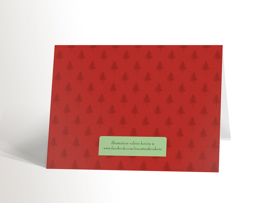 Carte de souhaits - Chat au sapin