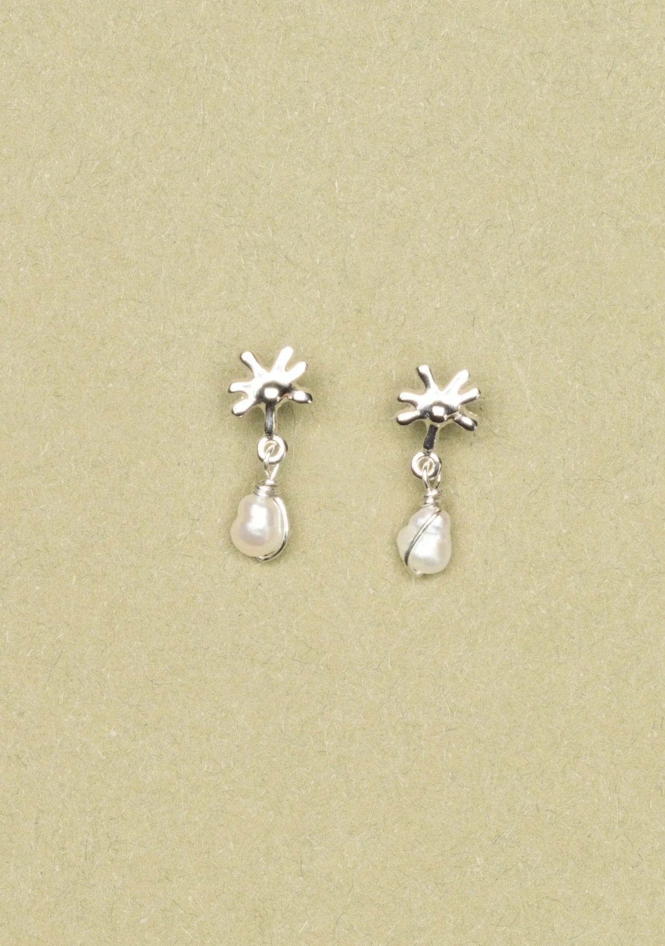 Boucles Marguerite perlée argent