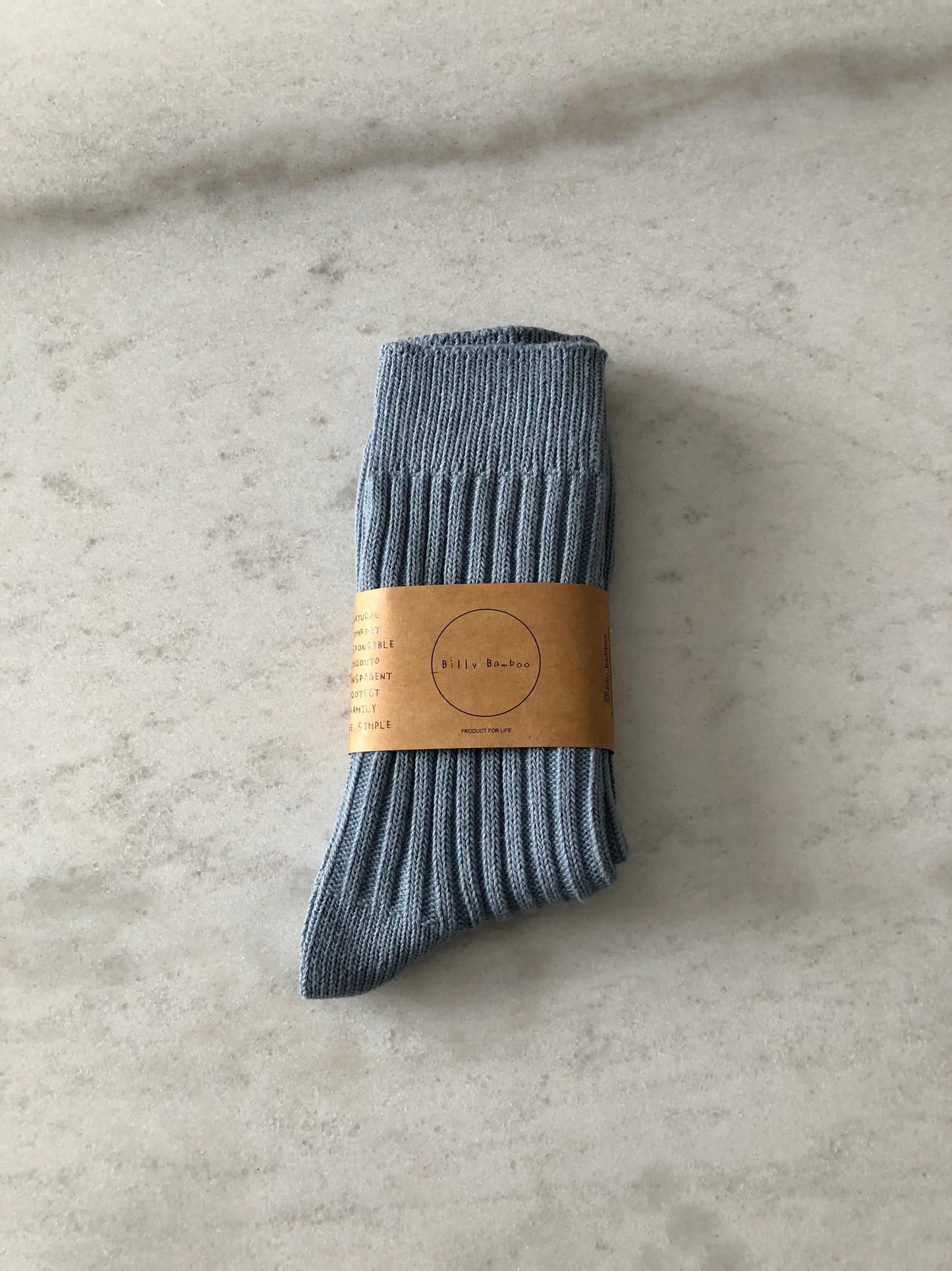 Chaussette haute en coton côtelé - Pastel
