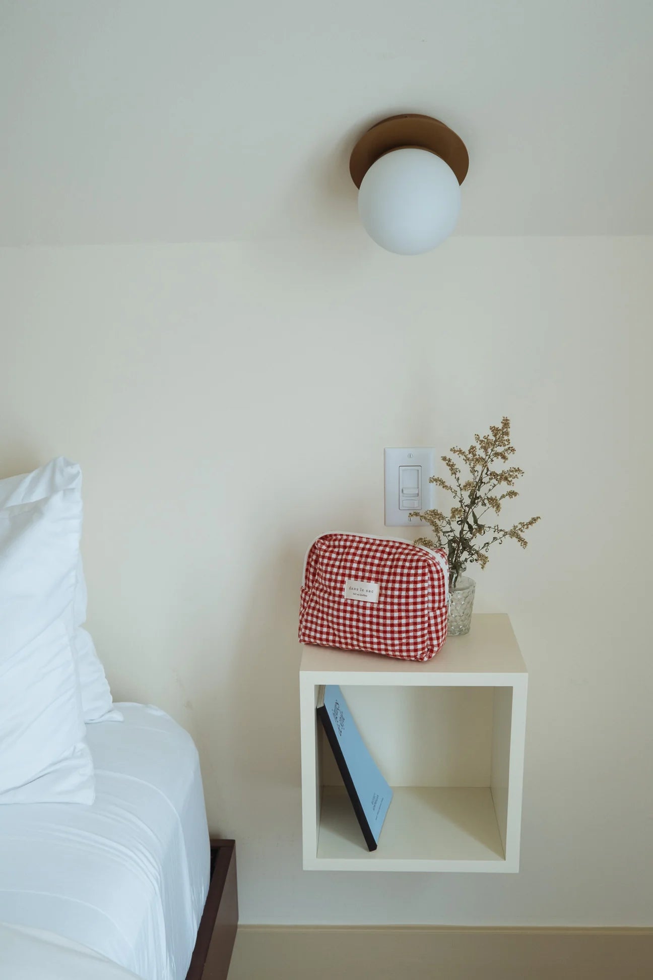 Pochette matelassé en coton biologique - Vichy