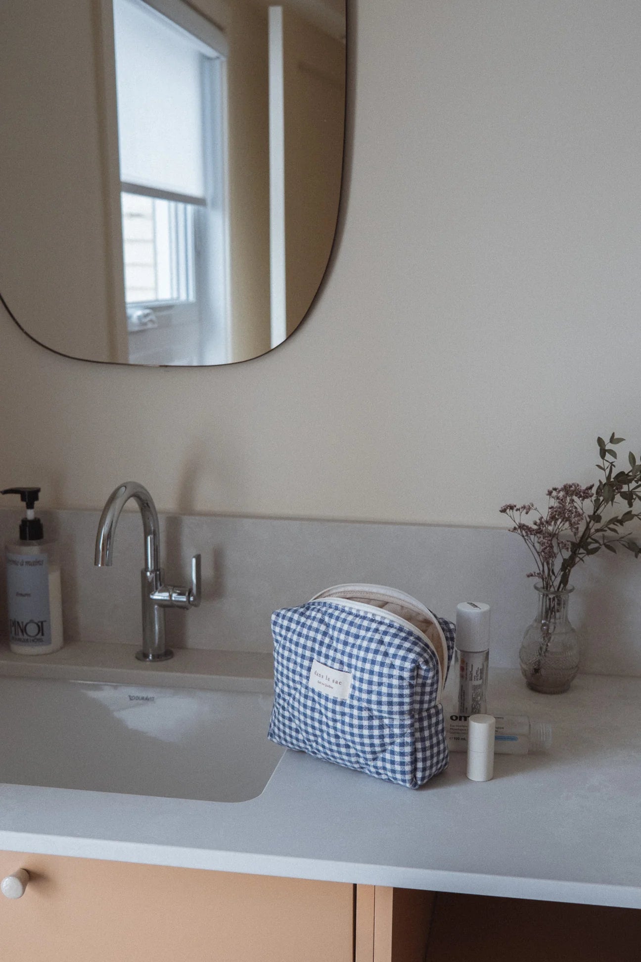 Pochette matelassé en coton biologique - Vichy
