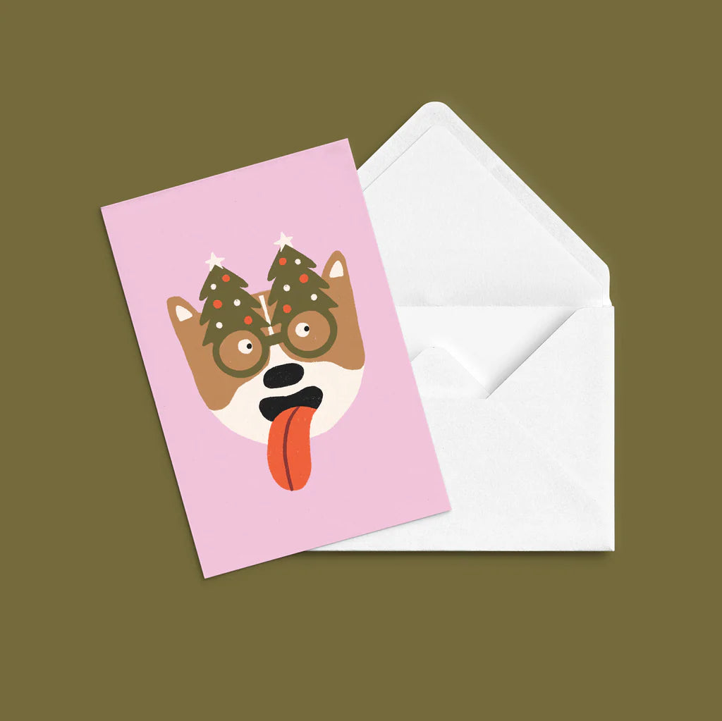 Carte de souhaits - Festive Corgi
