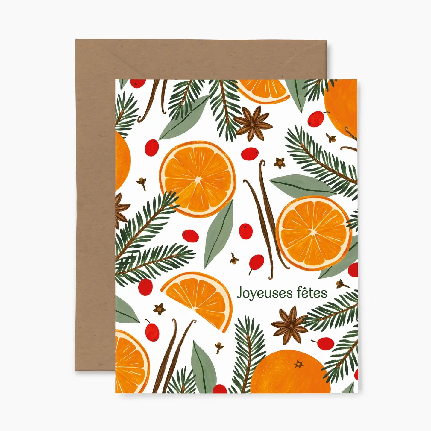 Carte de souhaits - Oranges et canneberges
