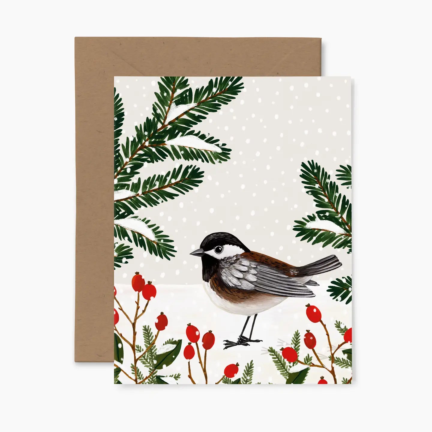 Carte de souhaits - Oiseau d'hiver