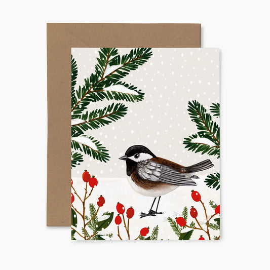 Carte de souhaits - Oiseau d'hiver