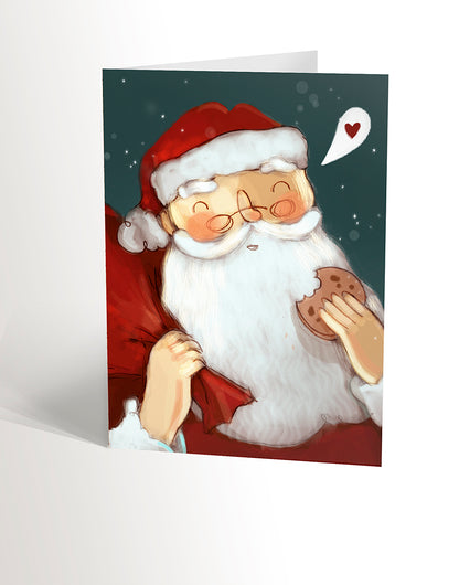Carte de souhaits - Père Noël gourmand