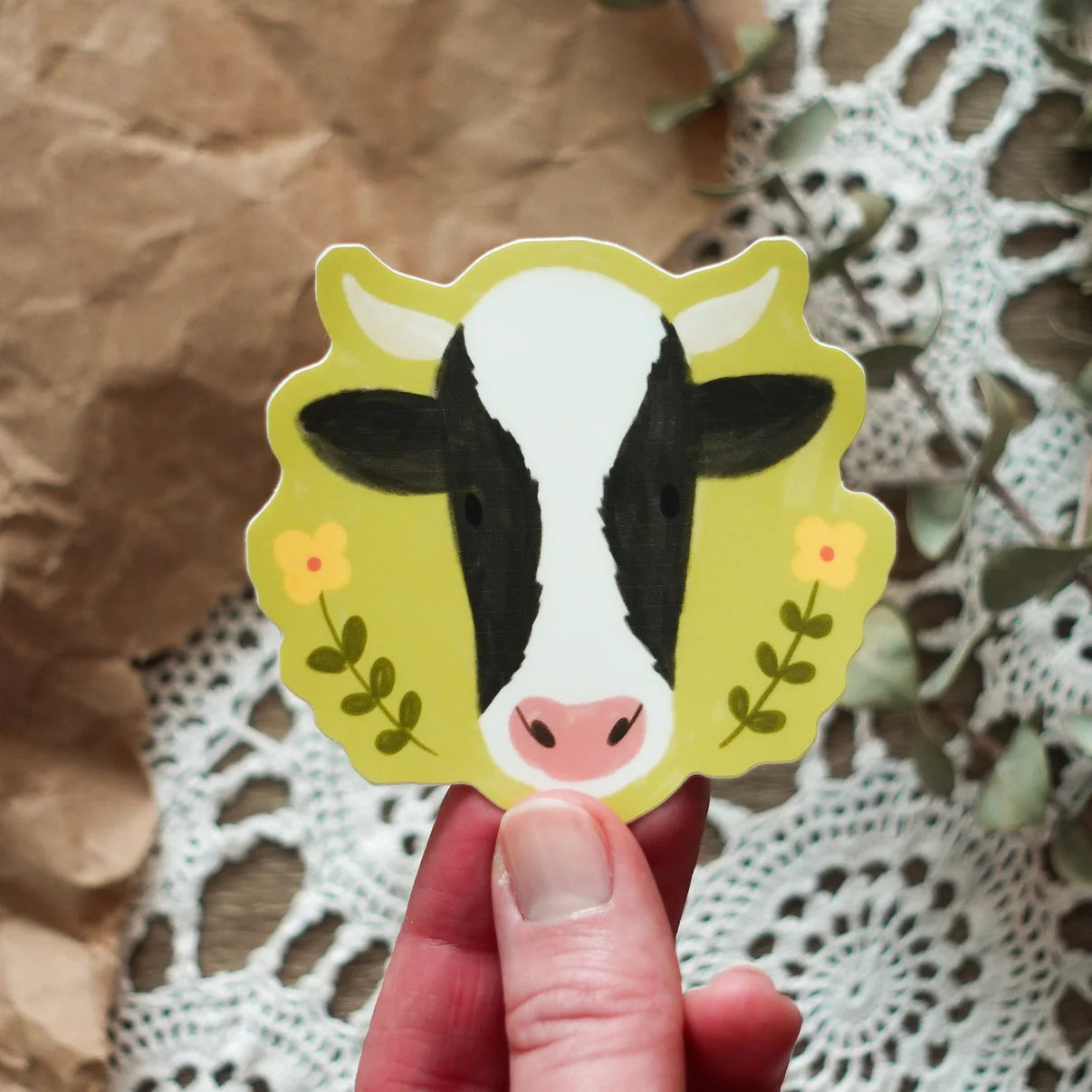 Autocollant en vinyle - Vache