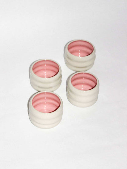 Tasse wavy - Crème et rose