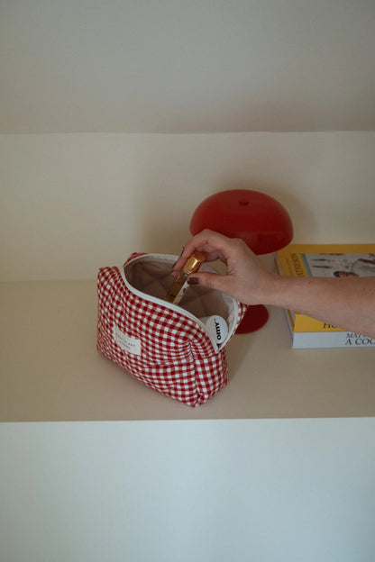 Organic cotton quilted pouch - Vichy