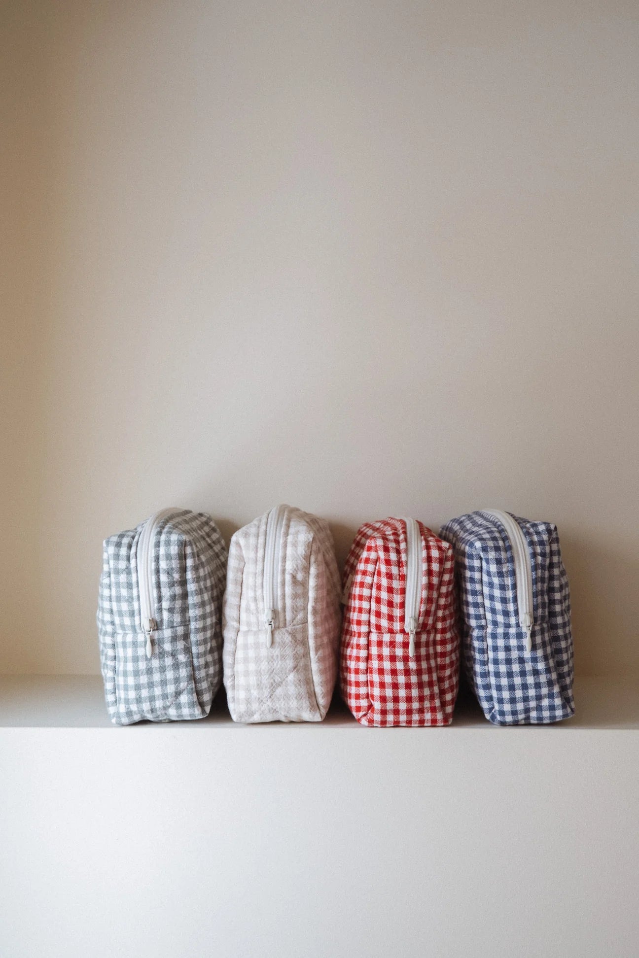 Pochette matelassé en coton biologique - Vichy