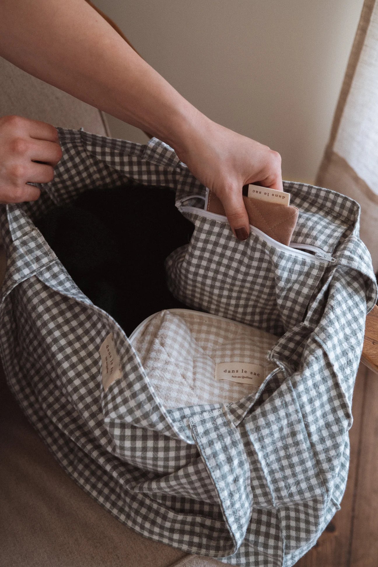 Fourre-tout en coton biologique - Sauge