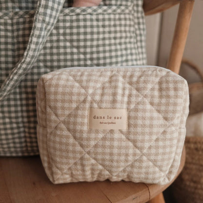 Organic cotton quilted pouch - Vichy