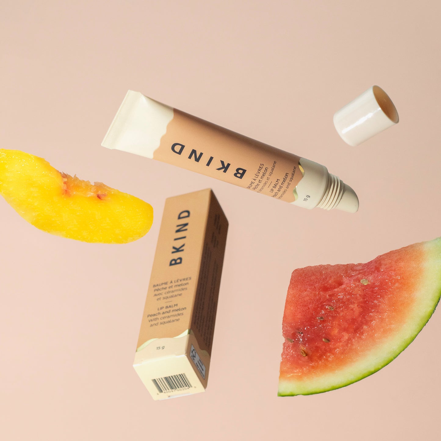 Nourishing lip balm with ceramides - peach and melon