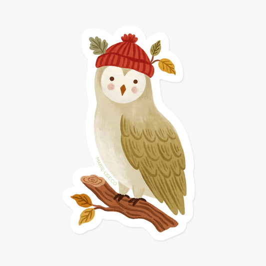 Autocollant découpé - Hibou d'automne