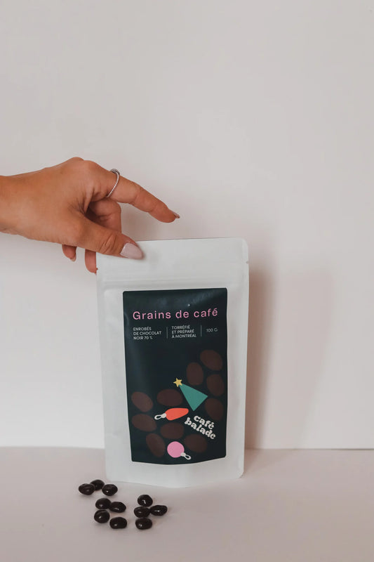 Café Balade - Grains de café enrobés de chocolat noir 70%