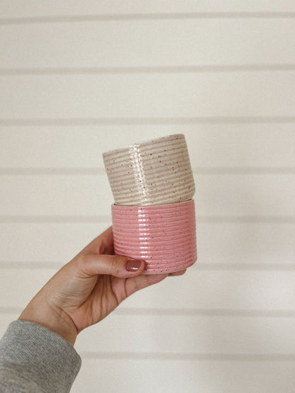 Tasses texturées - Rose