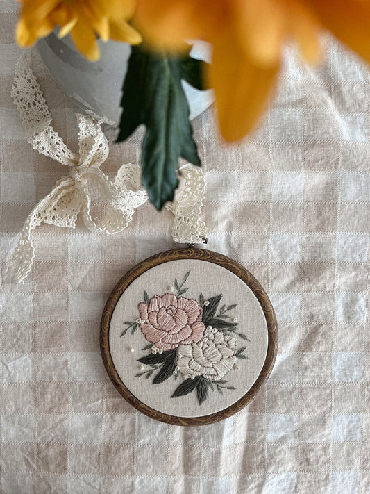 Broderie - Pivoines