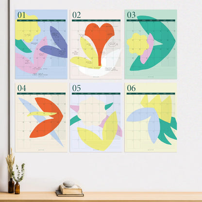 Grand calendrier mural non-daté - Bouquet