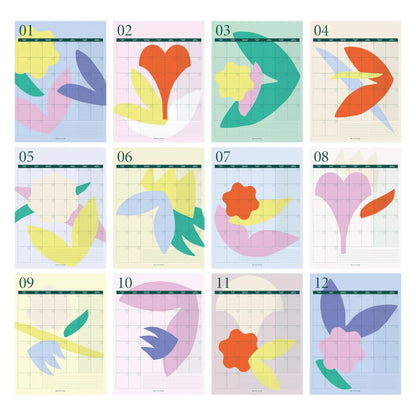 Grand calendrier mural non-daté - Bouquet