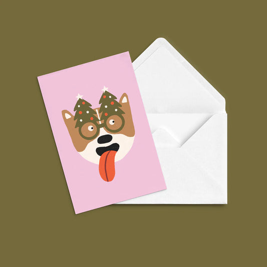 Carte de souhaits - Festive Corgi