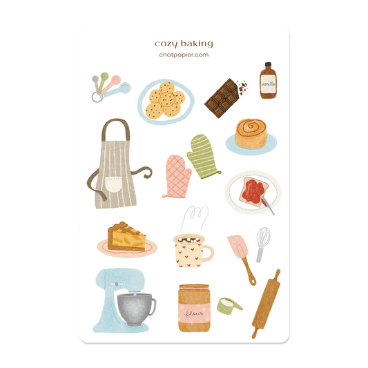 Feuille d'autocollants - Cozy baking