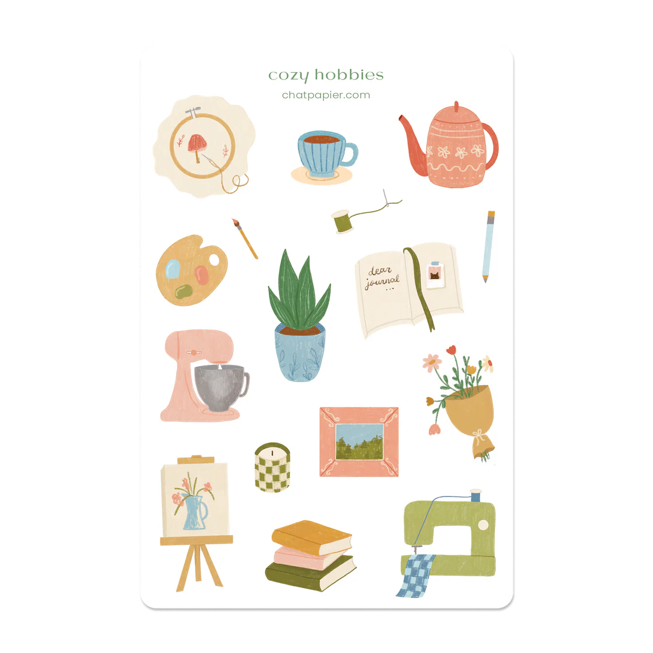 Feuille d'autocollants - Cozy hobbies