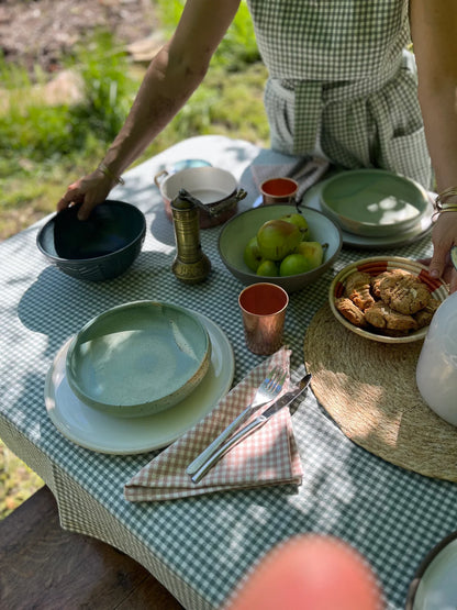 Serviettes de table en coton bio - Vichy coloré